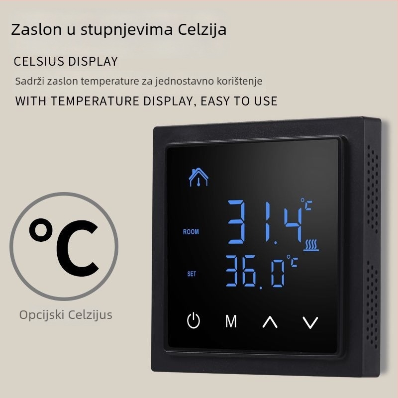 Inteligentni panelni termostat s digitalnim zaslonom za kućno podno grijanje i regulaciju temperature električnog grijaćeg kabela