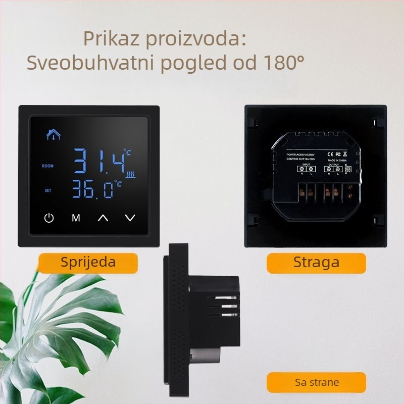 Inteligentni panelni termostat s digitalnim zaslonom za kućno podno grijanje i regulaciju temperature električnog grijaćeg kabela
