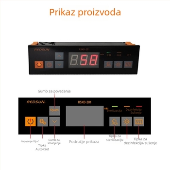 Kontrolna ploča za dezinfekcijsku skrinju s digitalnim zaslonom, ugrađeni regulator temperature