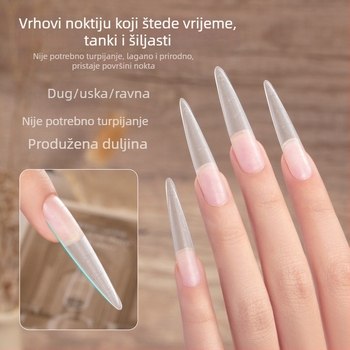 Miss Honey poboljšana verzija tankih pravih ovalnih noktiju za nošenje, bez brušenja, lagano oblikovanje, produženje, besprijekoran pristajanje