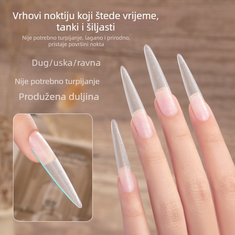 Miss Honey poboljšana verzija tankih pravih ovalnih noktiju za nošenje, bez brušenja, lagano oblikovanje, produženje, besprijekoran pristajanje