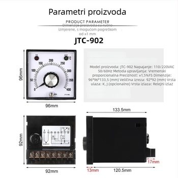 JTC-902/903 termostat s pokazivačem i gumbnim regulatorom, napajanje 110/220V, regulator temperatura NNC