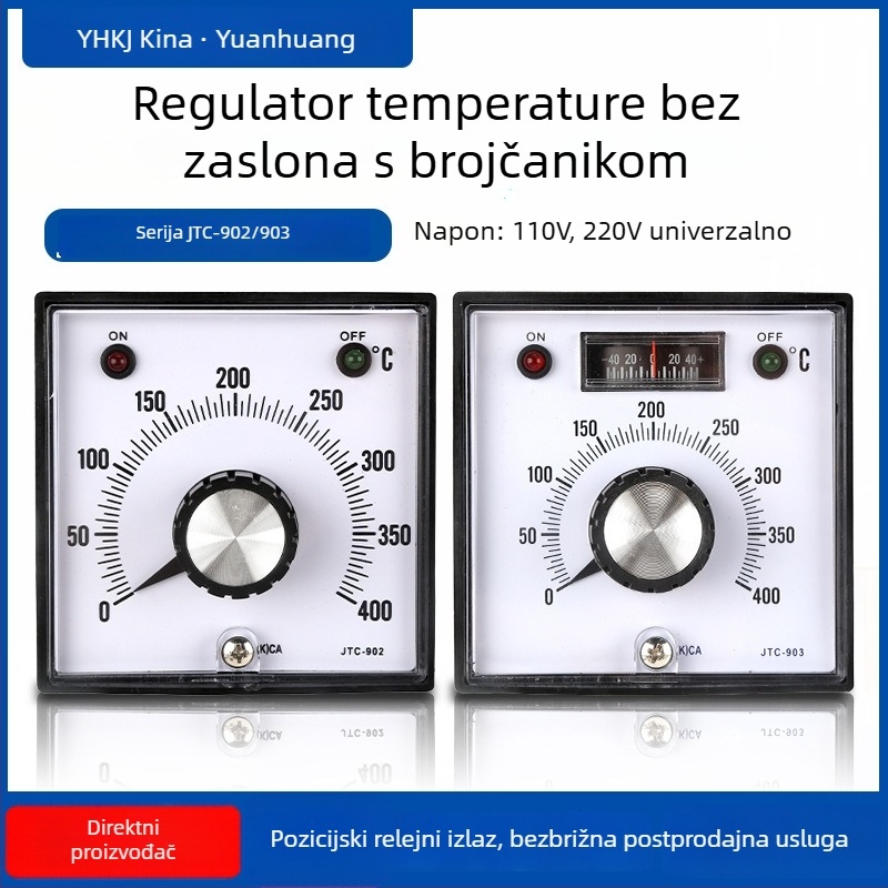 JTC-902/903 termostat s pokazivačem i gumbnim regulatorom, napajanje 110/220V, regulator temperatura NNC