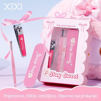 Xixi set za manikuru od 3 kom: pilnik za nokte, škare za nokte, žličica za čišćenje uha