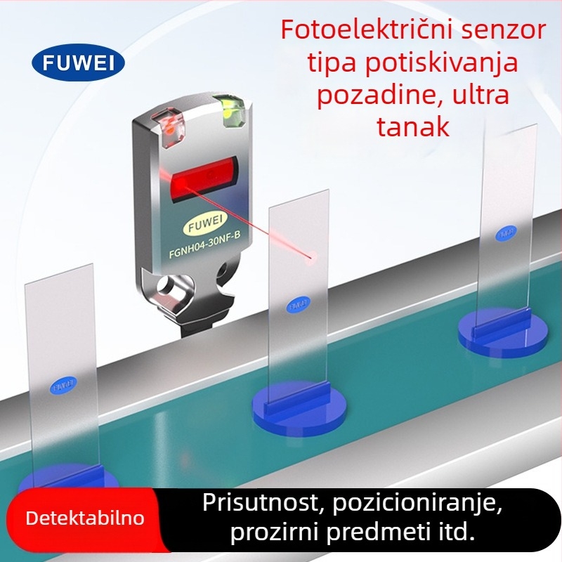 FGNH04-30NF-B ultra-tanki fotoelektrični senzorni prekidač s potiskom pozadine, domet 30 cm, PR-FB30N1