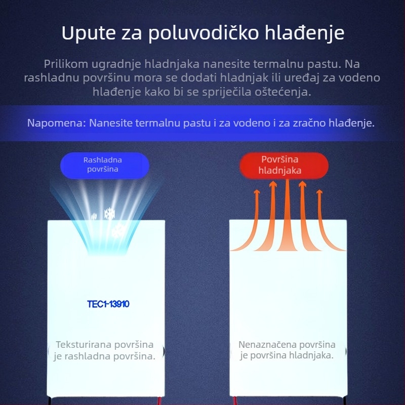 80x120 mm TEC1-13936 termoelektrični čip za hlađenje i grijanje, 12 V, poluvodički materijal 13910
