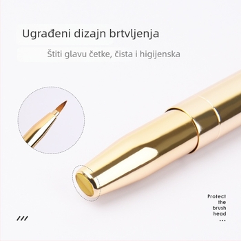 Teleskopská dvostruka četkica za usne – prijenosna kozmetička olovka s metalnom drškom