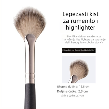 GECOMO četkica za ruž i highlighter, mekane dlačice, ne upija puder, jednostavna primjena, alat za šminkanje za početnike