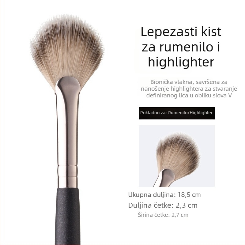 GECOMO četkica za ruž i highlighter, mekane dlačice, ne upija puder, jednostavna primjena, alat za šminkanje za početnike