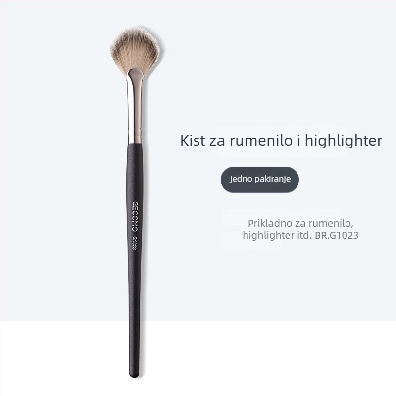 GECOMO četkica za ruž i highlighter, mekane dlačice, ne upija puder, jednostavna primjena, alat za šminkanje za početnike
