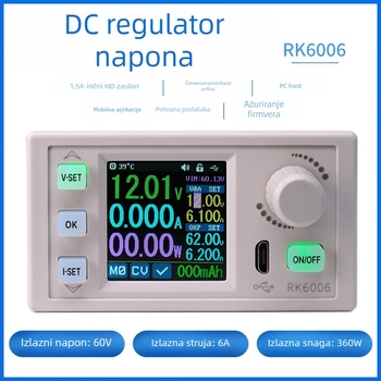 RK6006 digitalni zaslon, podesivo DC napajanje – pločasti modul, ulaz 24–48V, smanjenje napona baterije, širok raspon napona, konstantan izlaz struje