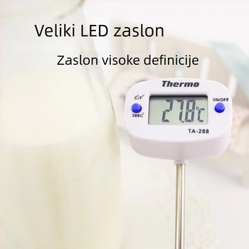 Kaitai elektronički termometar za hranu s iglom, za mlijeko i kavu, visokotemperaturni termometar za roštilj i pečenje
