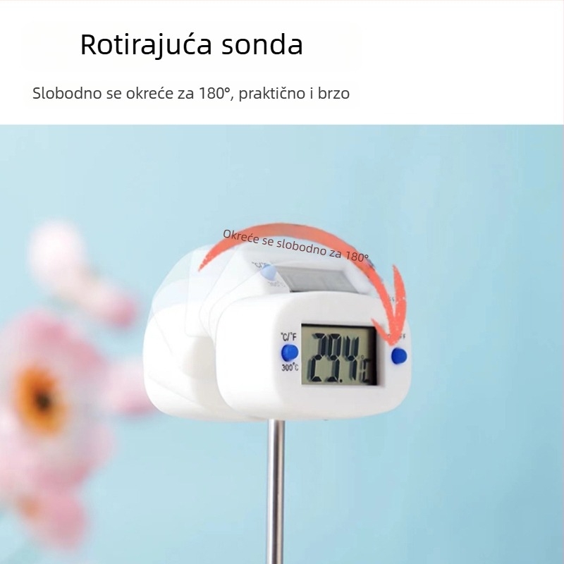 Kaitai elektronički termometar za hranu s iglom, za mlijeko i kavu, visokotemperaturni termometar za roštilj i pečenje