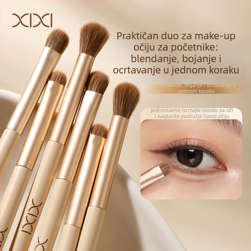 Xixi Svijetli Izgled: Trio set kistova za sjenilo za početnike – kist za eyeliner i kistovi za blendanje (veliki i mali)