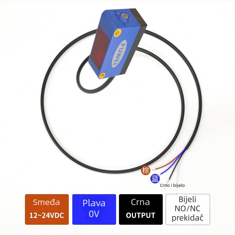 FUWEI fotoelektrični senzor za mjerenje udaljenosti od 10 cm, prekidački senzor FGN10-10NF-C, difuzno-refleksijski fotoelektrični senzor