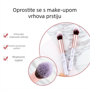 Velika, pahuljasta, prijenosna četka za šminkanje za korektor, puder i highlighter; jednodelni dizajn za početnike