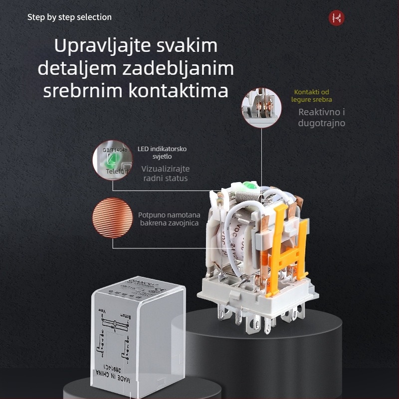 Elektromagnetsko međurelje za rolete, 8-pinski, JQX-13F/JH1304 HF, AC 220V