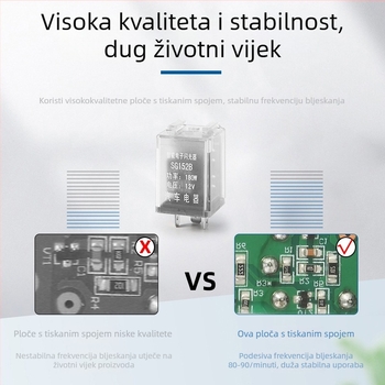 Weisong automobilni elektronički blink relej DC12V-24V, univerzalni tro-pinski, zaštita od kratkog spoja