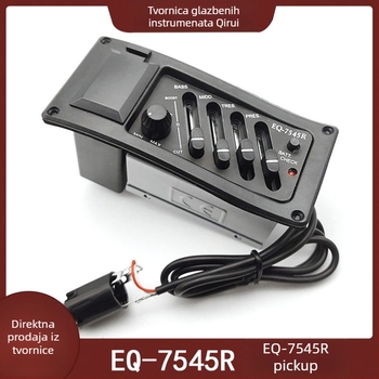 Četveropojasni pickup s EQ-7545R pretpojačalom i ekvilajzerom za folk akustičnu gitaru