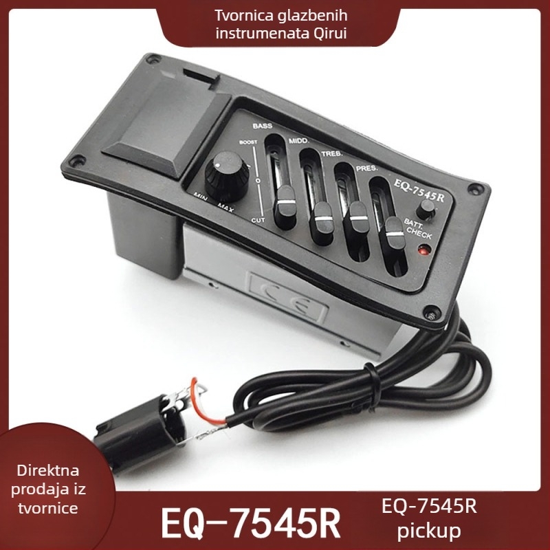 Četveropojasni pickup s EQ-7545R pretpojačalom i ekvilajzerom za folk akustičnu gitaru