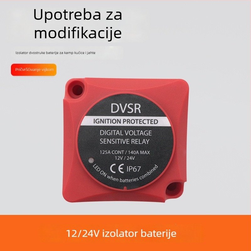 RV izolator za dvostruku bateriju, 12/24V, inteligentno prepoznavanje napona, 140A