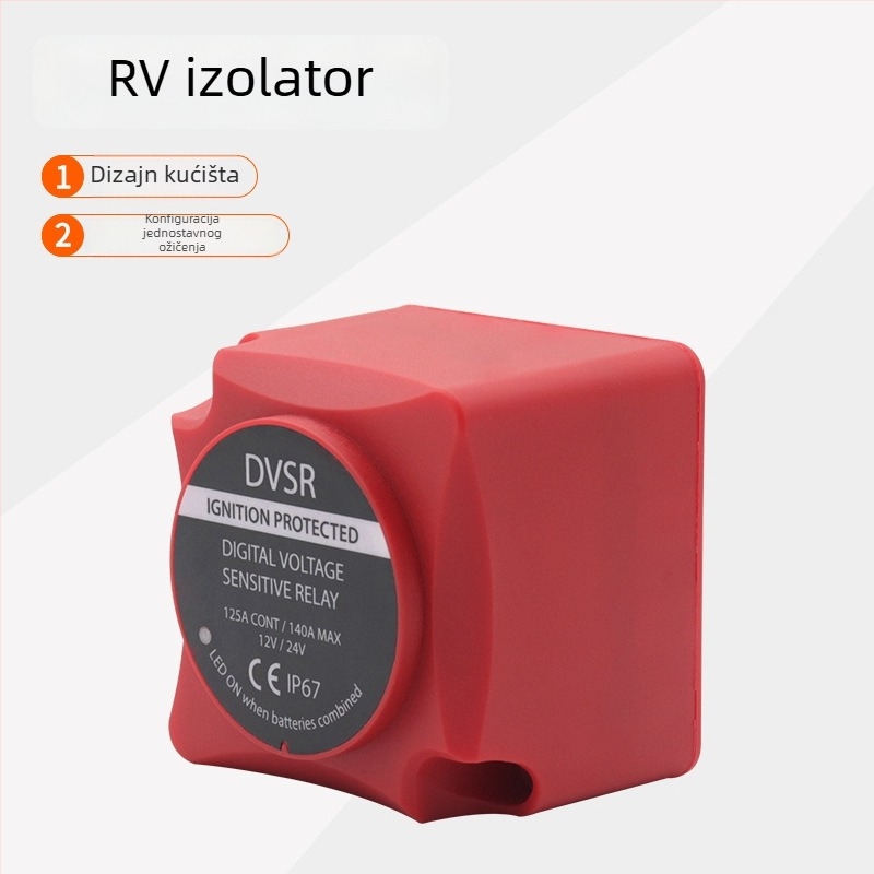 RV izolator za dvostruku bateriju, 12/24V, inteligentno prepoznavanje napona, 140A