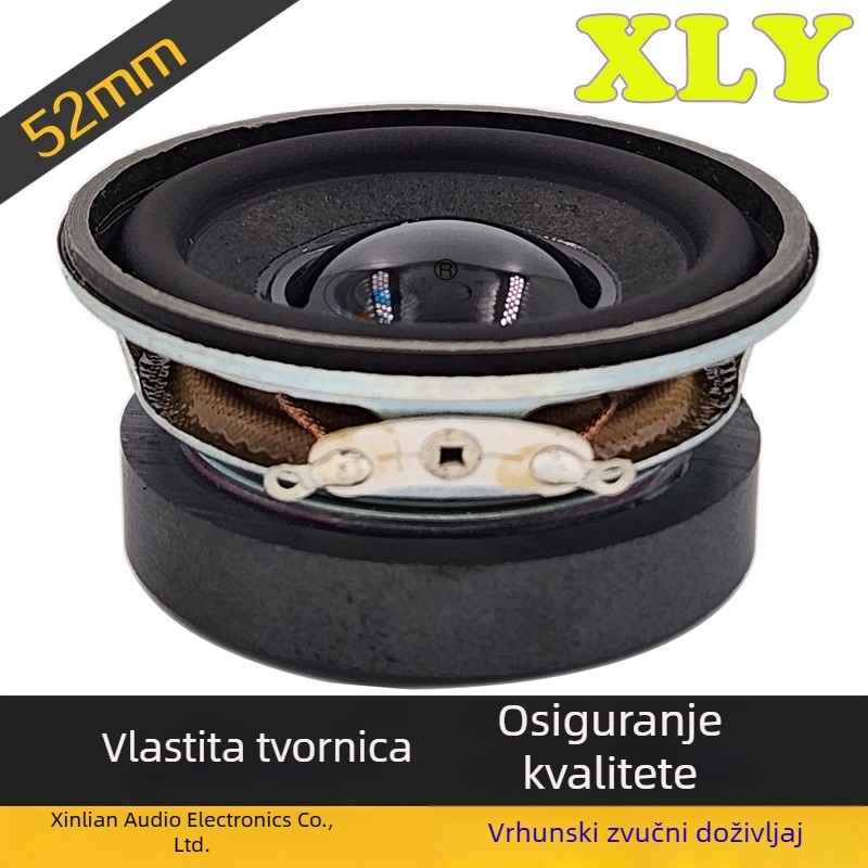 52 mm kružni zvučnik s papirnatom diafragmom, crni vanjski magnet, mali širokopojasni driver