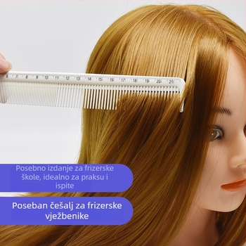 Frizerski češalj s mjernom skalom od 21 cm, za vježbu