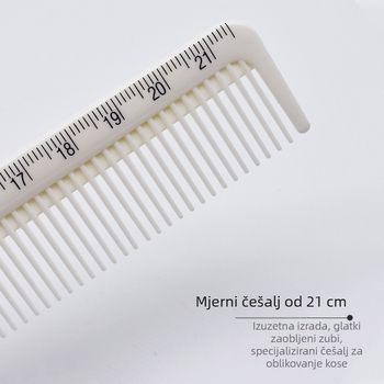 Frizerski češalj s mjernom skalom od 21 cm, za vježbu