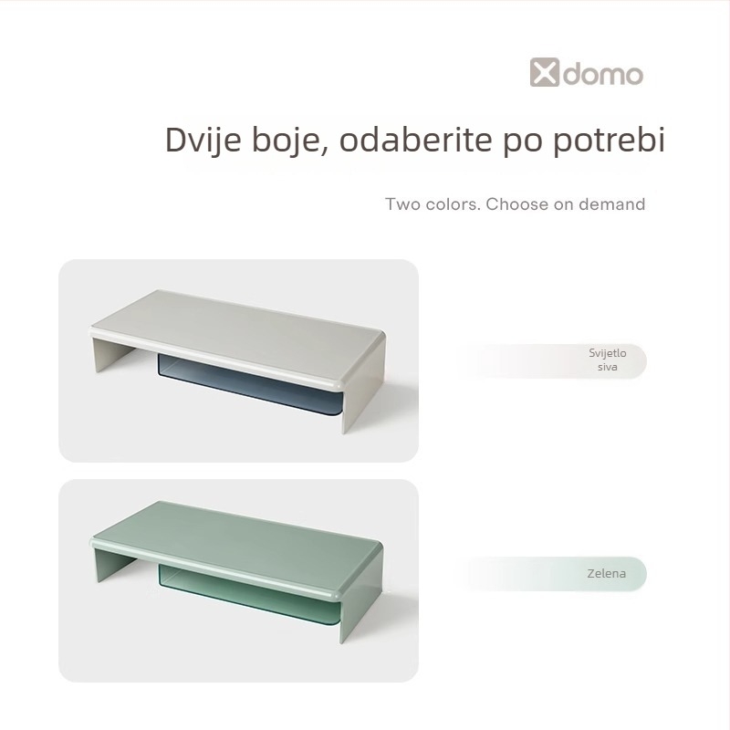 Deli stolni nosač monitora za računalo s podignutom bazom, stolni držač i skladišni regal