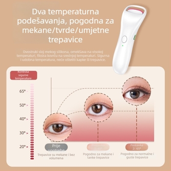 Električna grijana uvijač trepavica, prijenosna za kućnu upotrebu, uvijanje trepavica, dizajn suncokreta