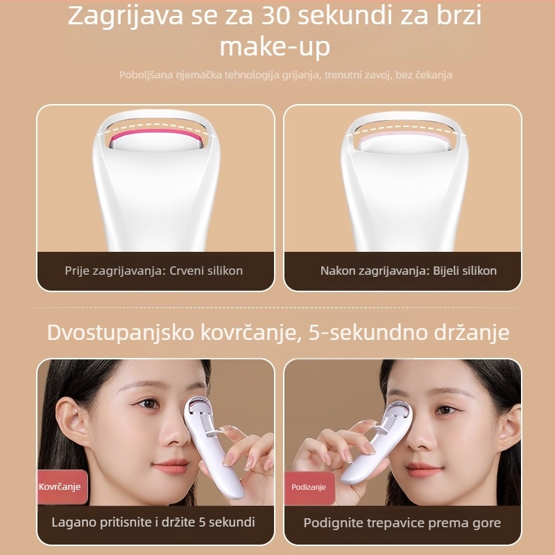 Električna grijana uvijač trepavica, prijenosna za kućnu upotrebu, uvijanje trepavica, dizajn suncokreta