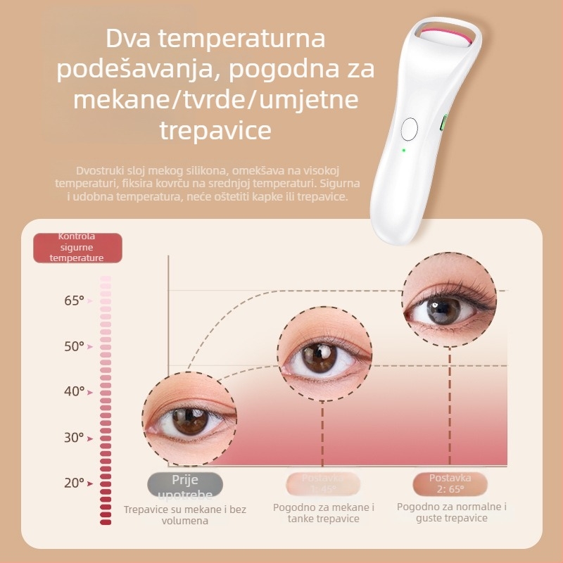 Električna grijana uvijač trepavica, prijenosna za kućnu upotrebu, uvijanje trepavica, dizajn suncokreta
