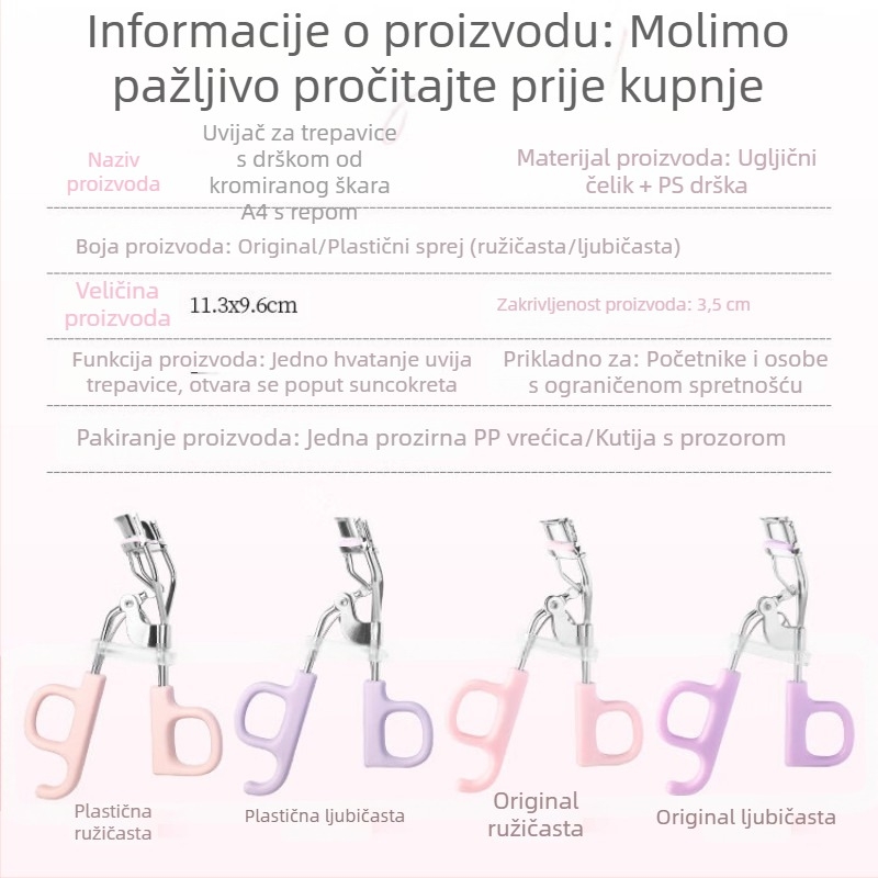 Prijenosni uvijač za trepavice sa širokim kutom, za početnike, bez stiskanja kože