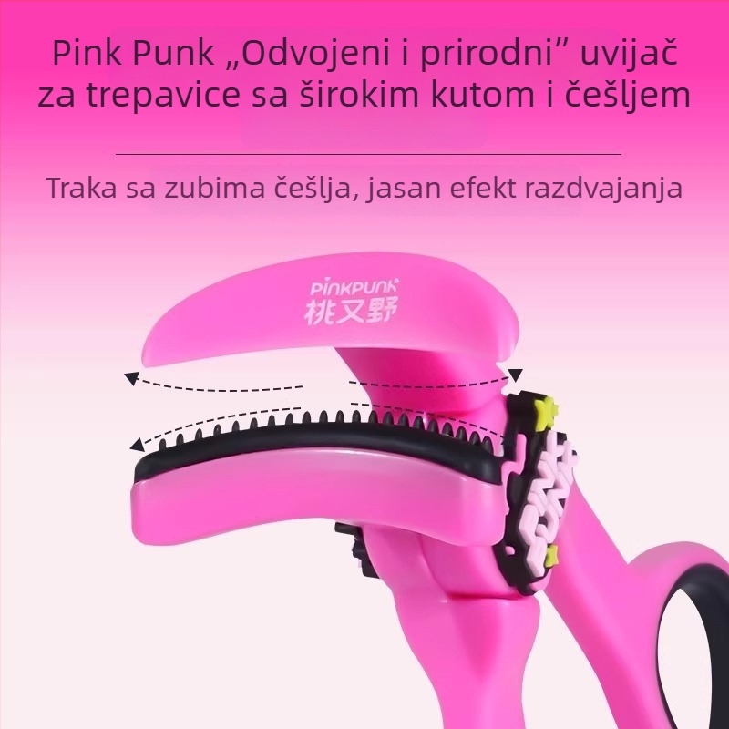 Taoyouye uvijač za trepavice s širokim kutem i čistim zubima češlja, dugotrajno uvijanje i definicija, jednostavan za početnike