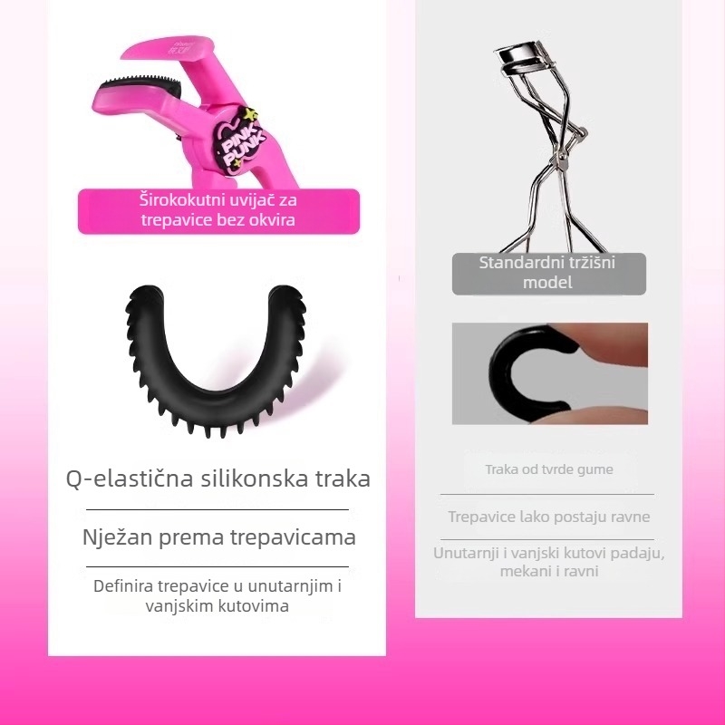 Taoyouye uvijač za trepavice s širokim kutem i čistim zubima češlja, dugotrajno uvijanje i definicija, jednostavan za početnike