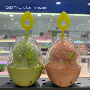 Zeleno jajeva spužva za puder – kozmetički alat za suho i mokro nanošenje, nabrekne kada se namoči