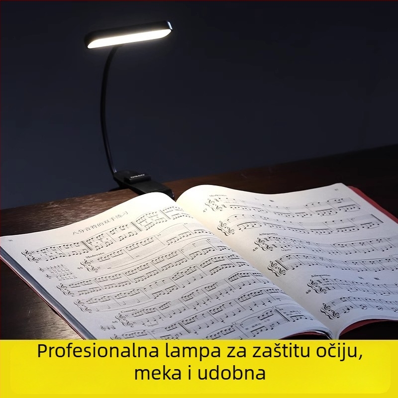 DBAO Prijenosna punjiva svjetiljka za muzički stalak za violinu, gitaru i klavir uz zaštitu očiju