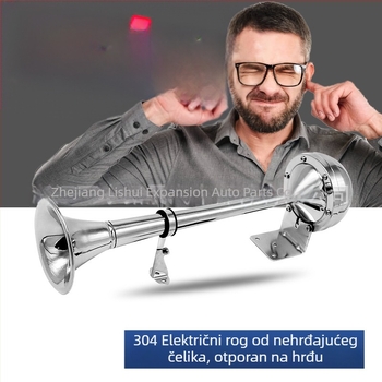 TZ335 Električni zračni rog od nehrđajućeg čelika 304, s jednim i dvostrukim cijevima, pogodan za brodove i automobile Boathorn