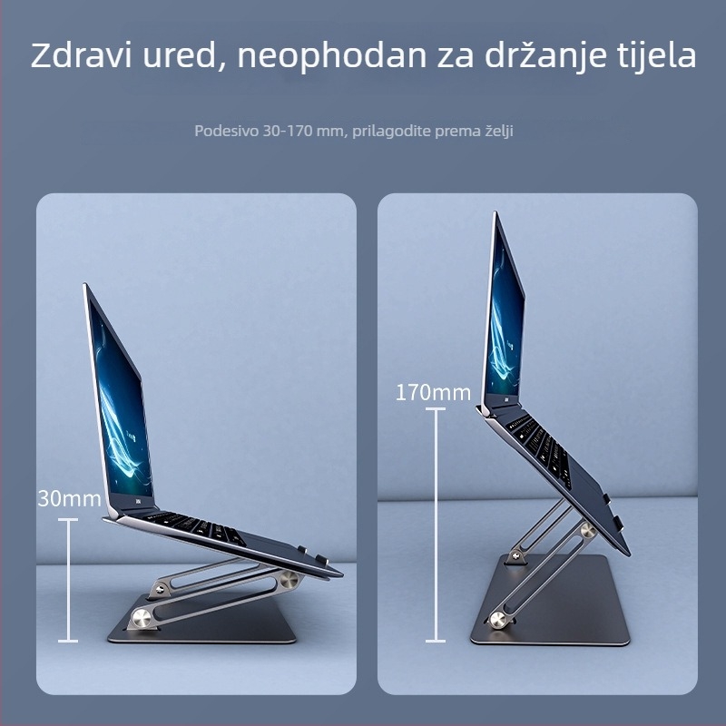 Metron Sklopivi držač za notebook i tablet od aluminijske legure – prijenosno stolno držalo