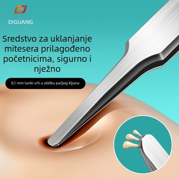 Diguang Ultra-tanke pinze za mitisere s okruglim vrhom – profesionalni precizni ekstraktor komedona (nerđajući čelik)