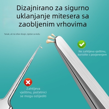 Diguang Ultra-tanke pinze za mitisere s okruglim vrhom – profesionalni precizni ekstraktor komedona (nerđajući čelik)