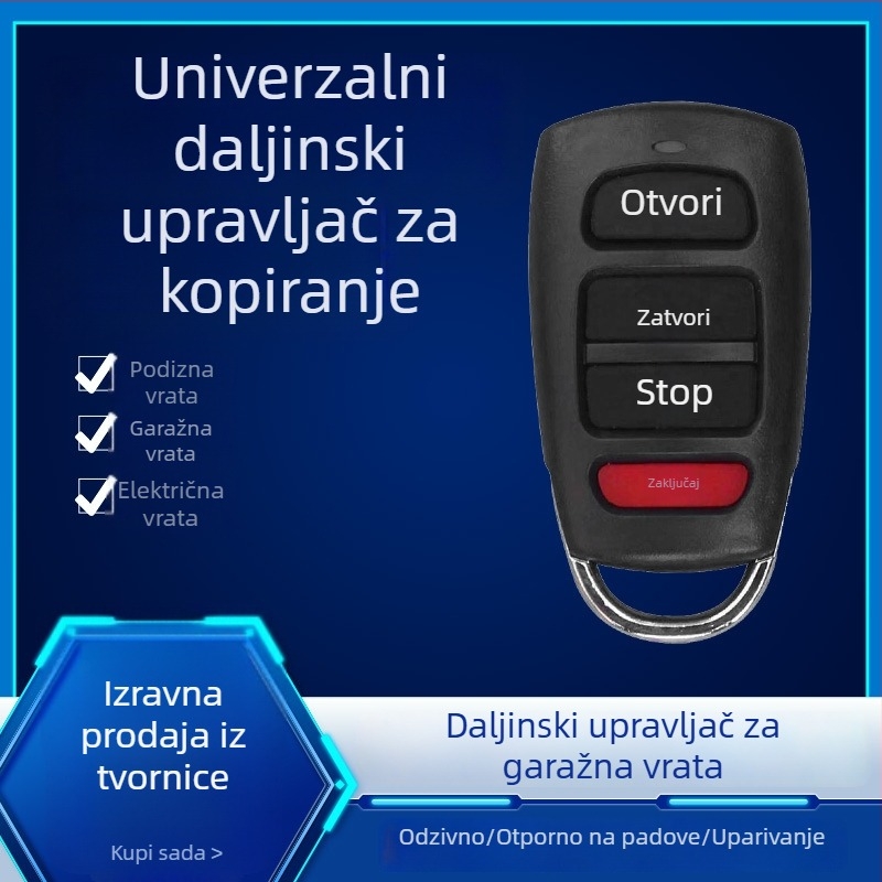 Vodootporni kopirani daljinski upravljač za električne rolete vrata i garažnu barijeru