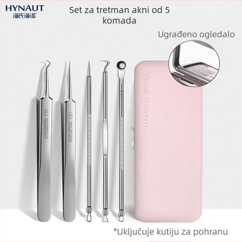 Hainuo Petodjelni set iglica za akne s ugrađenim ogledalom, nehrđajući čelik, za kućnu upotrebu