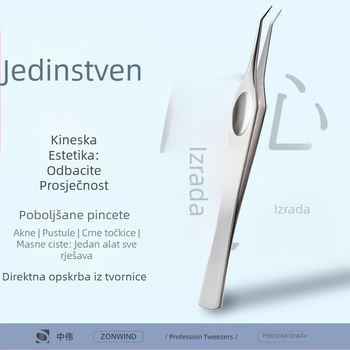 Zhongwei set alata za akne od nehrđajućeg čelika – kliješta za akne, igle za akne, igle za crne mrlje, visokoprecizni prilagođeni set