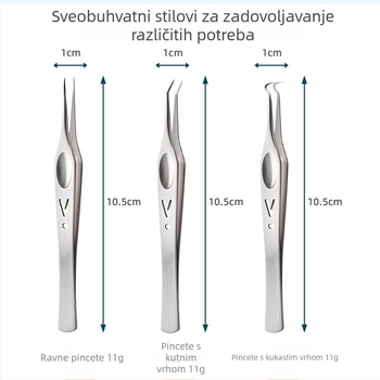 Zhongwei set alata za akne od nehrđajućeg čelika – kliješta za akne, igle za akne, igle za crne mrlje, visokoprecizni prilagođeni set