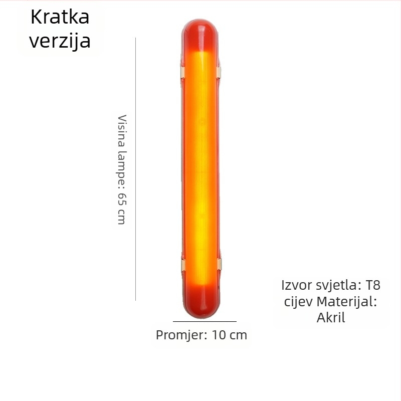 Vanjska vodootporna zidna svjetiljka u industrijskom stilu, duga, dizajnersko kreativno osvjetljenje za kafić, crvena retro loft atmosfera.