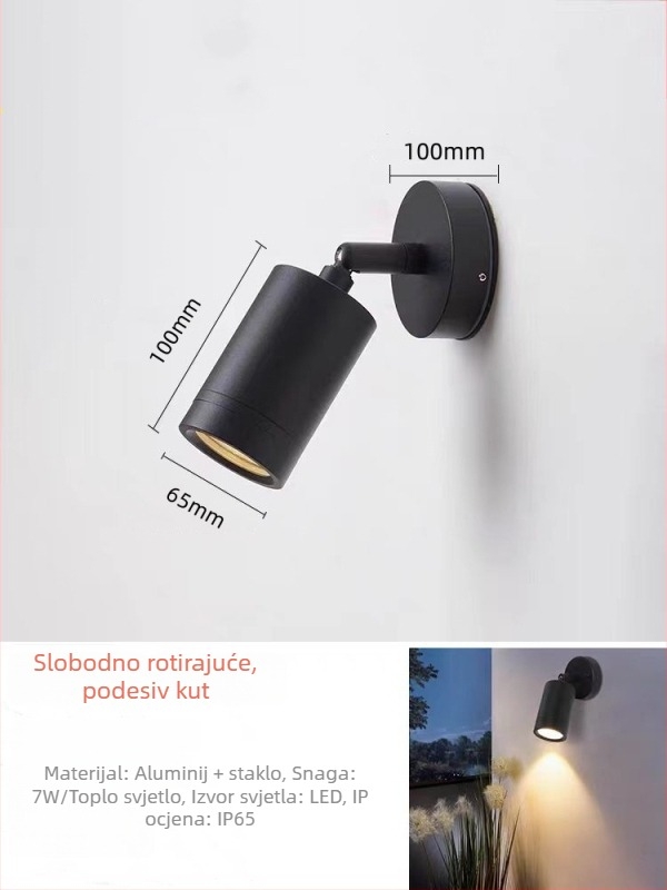 Vanjska zidna svjetiljka za poslovne i hotelske natpise, vodootporan usmjeren reflektor za reklamu i osvjetljenje zida