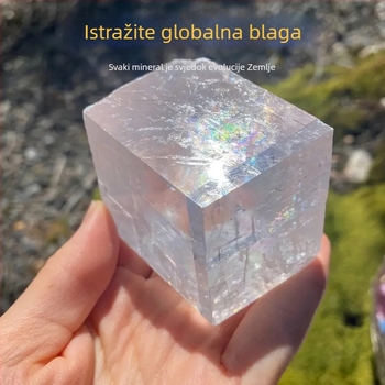 Prirodni Icestone sirovi kamen, bijeli kalcit, za optička istraživanja, rasvjetu i aromaterapiju, mineralni primjerak, ukrasni kamen