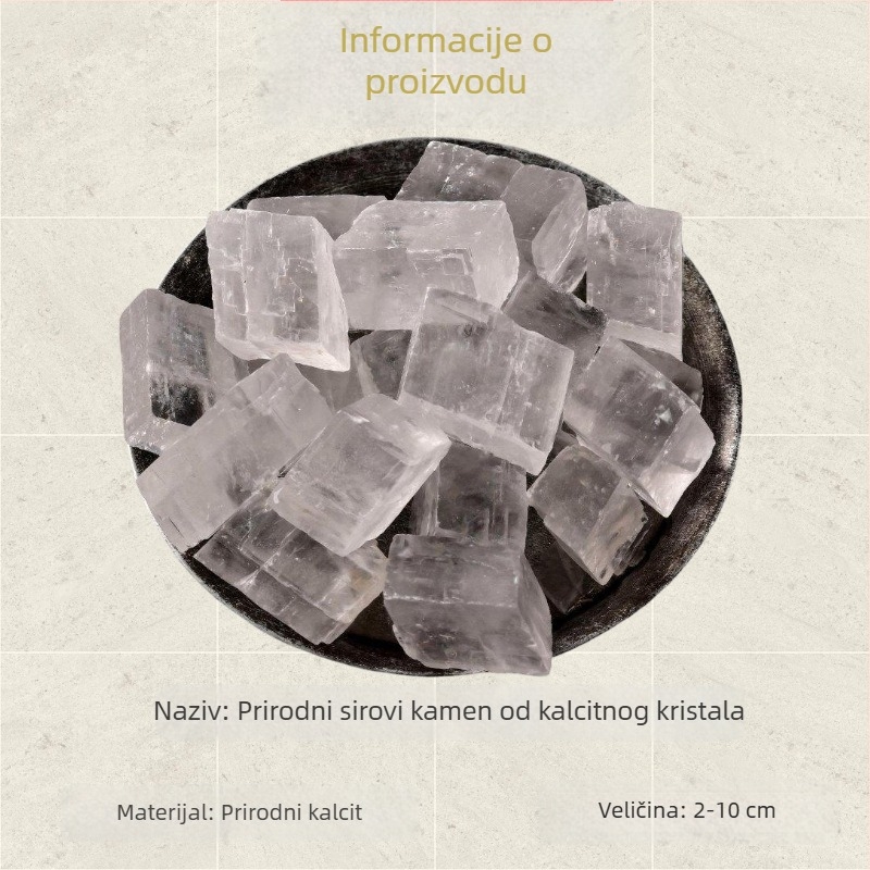 Prirodni Icestone sirovi kamen, bijeli kalcit, za optička istraživanja, rasvjetu i aromaterapiju, mineralni primjerak, ukrasni kamen